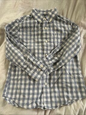 Crewcuts Blue and White Gingham Button-Down Shirt